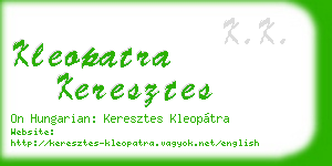 kleopatra keresztes business card